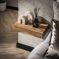 LifestyleFurn Hangend Nachtkastje 'Tamia' 40cm breed, Acaciahout, Set van 2 stuks