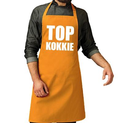 Top kokkie - barbeque en keuken schort - okergeel - voor heren - cadeau schorten Top kokkie - barbeque en keuken schort - okergeel - voor heren - cadeau schorten