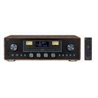 AKAI AM-100 RHAPSODY Stereo-installatie 30 W RMS, Bluetooth 5.0, DAB+/FM, CD/USB, AUX, bruin zwart