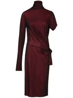 Maison Margiela robe mi-longue asymétrique à fronces - Rouge