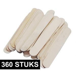 Beige ijsstokjes knutselhoutjes - 360x - 15 x 2 cm - knutselstokjes - hobby houtjes artikelen