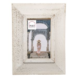 HAES DECO - Fotolijst 10x15 Wit, formaat 21x2x26 cm - Shabby Chic