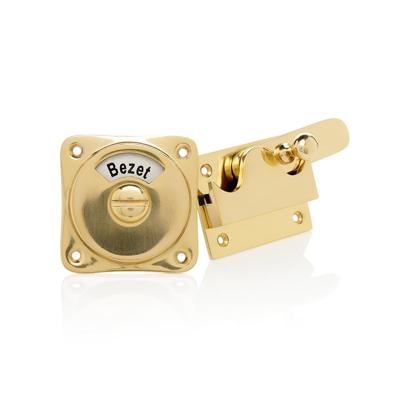 De Oude Deurklink WC slot hendel vlak messing gelakt