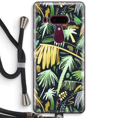 Tropical Palms Dark: HTC U12+ Transparant Hoesje met koord