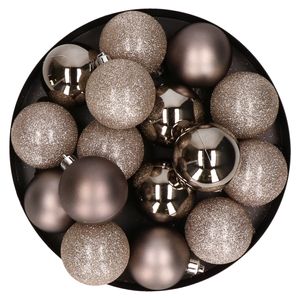 Kerstversiering set kerstballen champagne 6 - 8 cm - pakket van 36x stuks