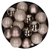 Kerstversiering set kerstballen champagne 6 - 8 cm - pakket van 36x stuks - thumbnail