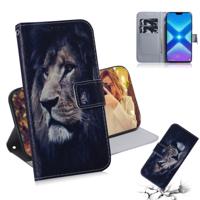 Leeuw patroon gekleurde tekening horizontale Flip lederen case voor Huawei eer 8X met houder & card slots & portemonnee