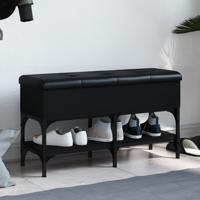Schoenenbank 82x32x45 cm bewerkt hout zwart