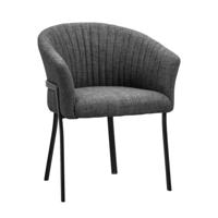 Leen Bakker - Eetkamerstoel Luigi - Stof - Antraciet - Polyester - Grijs - 59.5x63x77.5 Cm