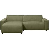 Leen Bakker - Hoekbank Brooklyn Met Chaise Longue Links - Soop - Stof - Groen - 158x225x76 Cm