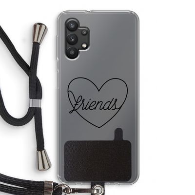 Friends heart black: Samsung Galaxy A32 5G Transparant Hoesje met koord