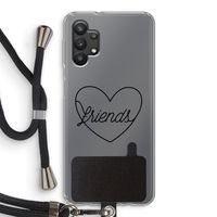 Friends heart black: Samsung Galaxy A32 5G Transparant Hoesje met koord