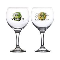 Urban Living gin/tonic glazen - gedecoreerd glas met tekst - 2x stuks - 645 ml