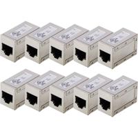 Digitus AT-AG-8-8-C6S-10 Digitus CAT 6, modulaire koppeling, afgeschermd - 10 st. AT-AG-8-8-C6S-10 RJ45, behuizing (koppeling) Aantal polen (sensoren) 8 Zilver