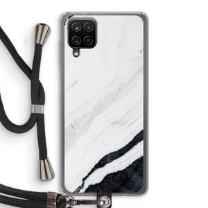 Elegante marmer: Samsung Galaxy A12 Transparant Hoesje met koord