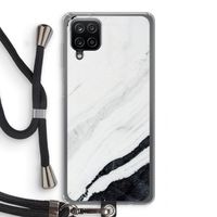 Elegante marmer: Samsung Galaxy A12 Transparant Hoesje met koord