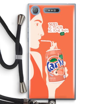 Peach please!: Sony Xperia XZ1 Transparant Hoesje met koord