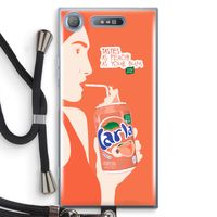 Peach please!: Sony Xperia XZ1 Transparant Hoesje met koord