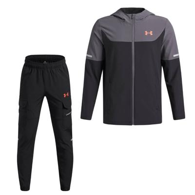 Under Armour Tech Utility Woven Trainingspak Full-Zip Kids Zwart Donkergrijs Rood