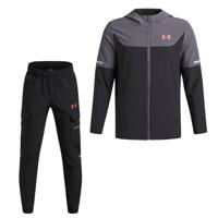 Under Armour Tech Utility Woven Trainingspak Full-Zip Kids Zwart Donkergrijs Rood
