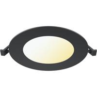 LED Downlight Inbouwspot Dimbaar - Brinton Thin - 6W 470lm 120° Bundelhoek - Aanpasbare Lichtkleur 3000K-4000K-6500K - IP40 - Rond - Zwart - Ø128mm Buitenmaat - Ø110mm Zaagmaat