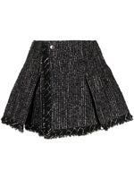 sacai short en tweed à taille haute - Noir - thumbnail