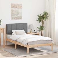 Bedframe met Gevoerd Hoofdgedeelte Lichtgrijs 90 x 190 cm