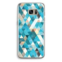 Gekleurde driehoekjes blauw: Samsung Galaxy S7 Edge Transparant Hoesje