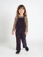 Meisjesset met t-shirt en salopet fluweel / velours antraciet Meisjesset met t-shirt en salopet fluweel / velours antraciet