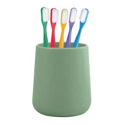 Badkamer beker / tandenborstelhouder Earth Serie - Keramiek - groen - 8 x 10 cm Badkamer beker / tandenborstelhouder Earth Serie - Keramiek - groen - 8 x 10 cm