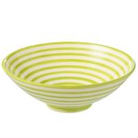 J-Line Lebrillo Bowl Granada Stripes Ceramic White|Green - thumbnail