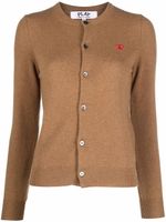 Comme Des Garçons Play cardigan en maille fine à patch logo - Marron - thumbnail