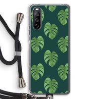 Monstera leaves: Sony Sony Xperia 10 III Transparant Hoesje met koord