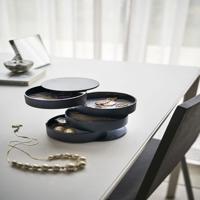 Creatieve multi-Storey Desktop sieraden opbergdoos beschermende case (zwart)