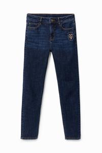 Jeans met geborduurd hart - BLUE - 34