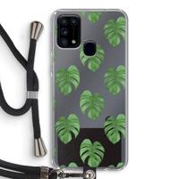 Monstera leaves: Samsung Galaxy M31 Transparant Hoesje met koord - thumbnail