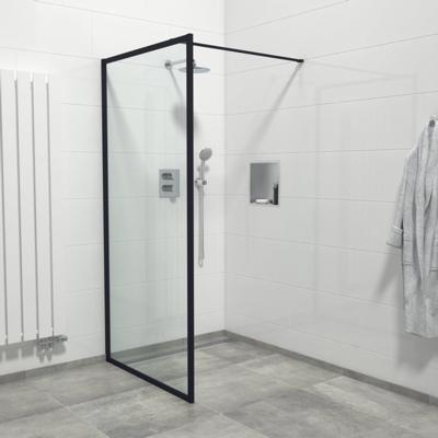 Marenza Bellini Inloopdouche - 100x200cm - veiligheidsglas - helder glas - frame rondom - anti kalk - mat zwart Mirrors-100