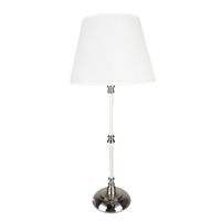 HAES DECO - Tafellamp - Loving Chic - Zilverkleurige Vintage Lamp, Ø 18x44 cm - Bureaulamp, Sfeerlamp, Nachtlampje - thumbnail