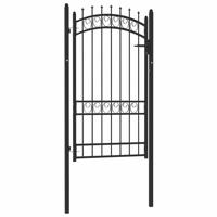 Poort met speerpunten 100x175 cm staal zwart