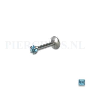 Labret 1.2 mm diamant aquamarijn