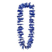 Hawaii krans/slinger - Tropische kleuren blauw - Bloemen hals slingers