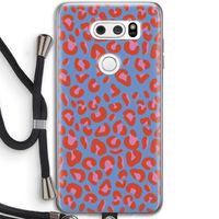 Leopard blue: LG V30 Transparant Hoesje met koord