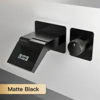 Wastafelkraan met LED Licht - Wandmontage | 2 Gaten | Warm & Koud Water | Messing