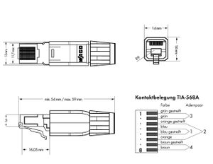 WAGO RJ45-connector IP20 - CAT5e 750-975 Stekker, recht Aantal polen: 8P8C Grijs 1 stuk(s)