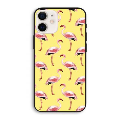 Flamingo's geel: iPhone 12 Pro Biologisch afbreekbaar hoesje