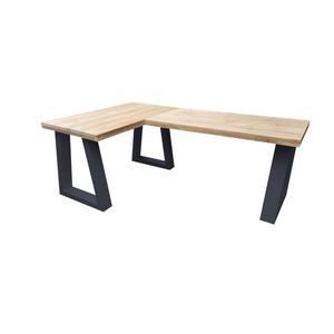 Wood4you - Hoekbureau - Vancouver - Industrial wood - 200/130 200/130 Hout - Werkbureau