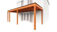 Trendhout Aanbouwveranda Modena 695x300 cm - model rechts- Plat dak- Hout- Trendhout