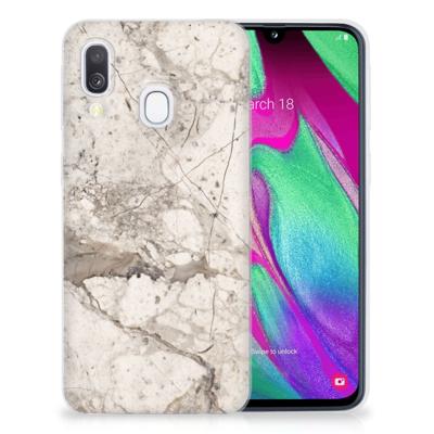 Samsung Galaxy A40 | TPU | Siliconen hoesje | Marmer Beige