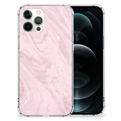 iPhone 12 Pro Max Anti-Shock Hoesje Marble Pink - Origineel Cadeau Vriendin iPhone 12 Pro Max Anti-Shock Hoesje Marble Pink - Origineel Cadeau Vriendin