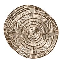 Set van 4x stuks ronde Placemats metallic goud look diameter 38 cm - Placemats - thumbnail